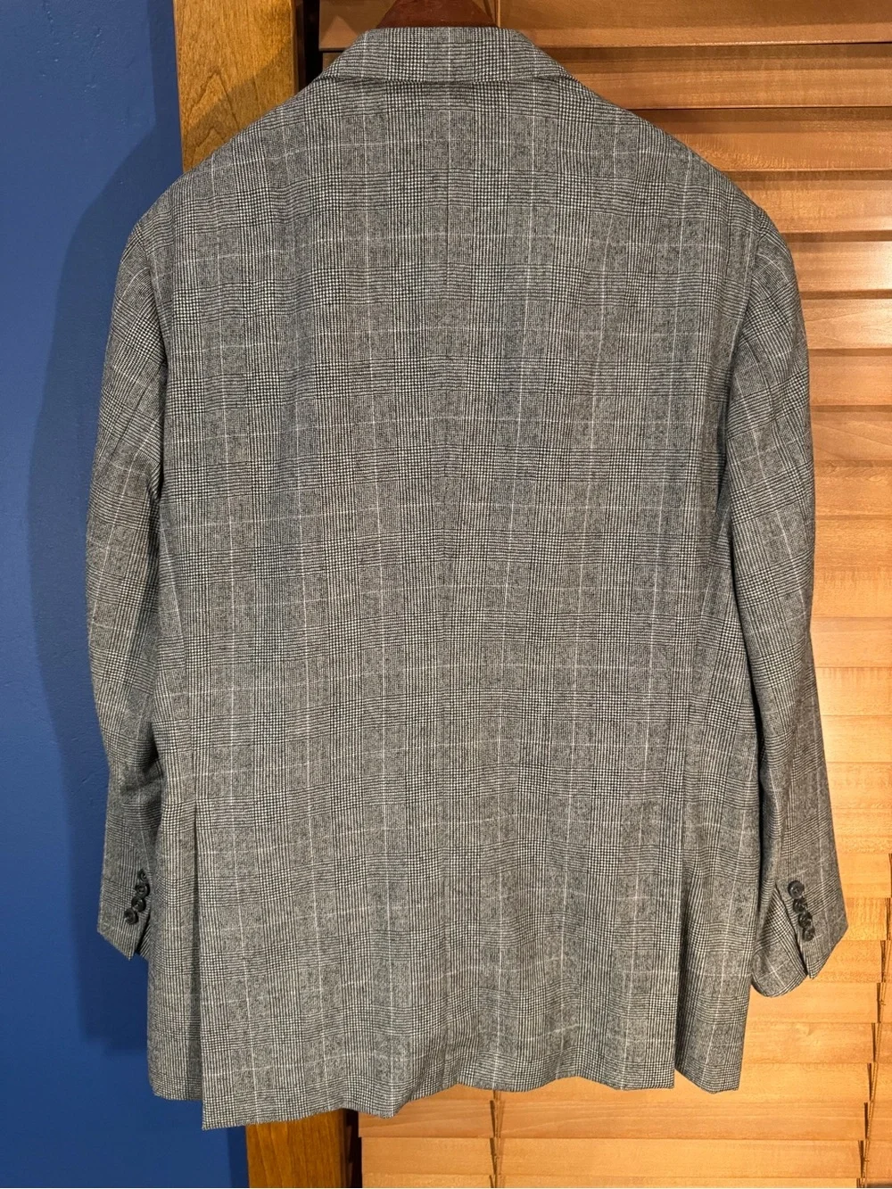 Men's Gray Windowpane single breasted suit